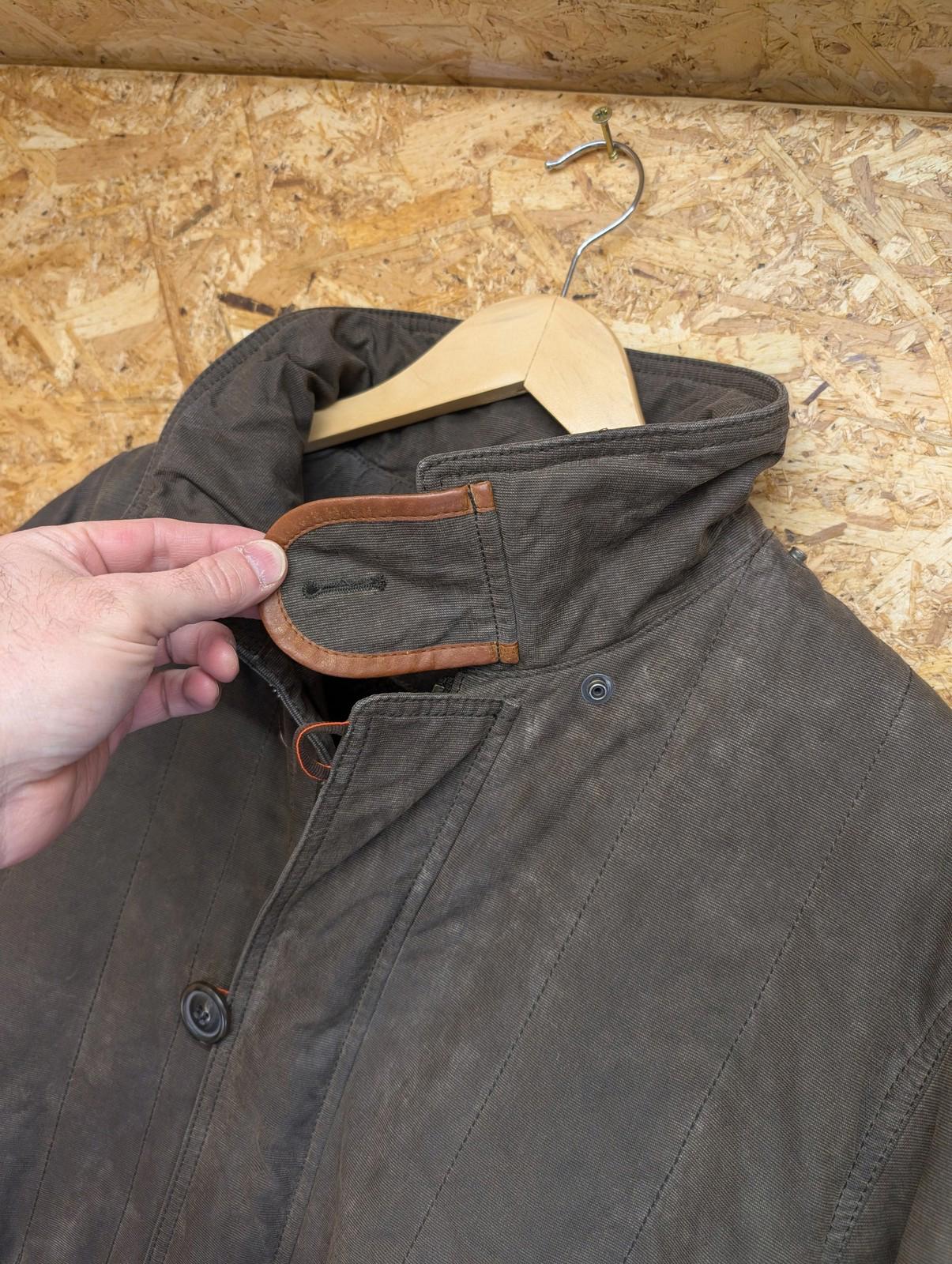 Hugo Boss Overcoat Large 42 Men Brown Fleece Lined Wax Jacket Orange Label 52