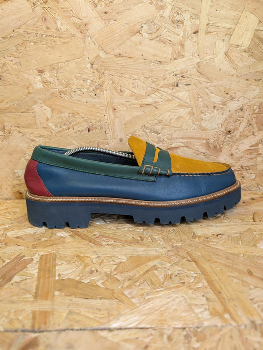 GH Bass Weejuns 8 UK 42 EU Two-Tone Penny Loafers Shoes Extralight Slip On