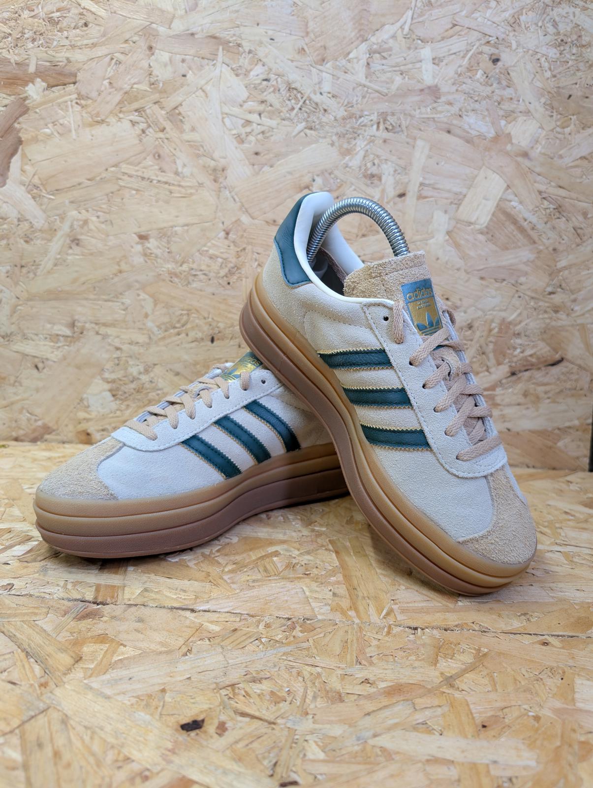Adidas Gazelle Bold UK 5.5 EU 38.5 Cream Collegiate Green Suede Lace