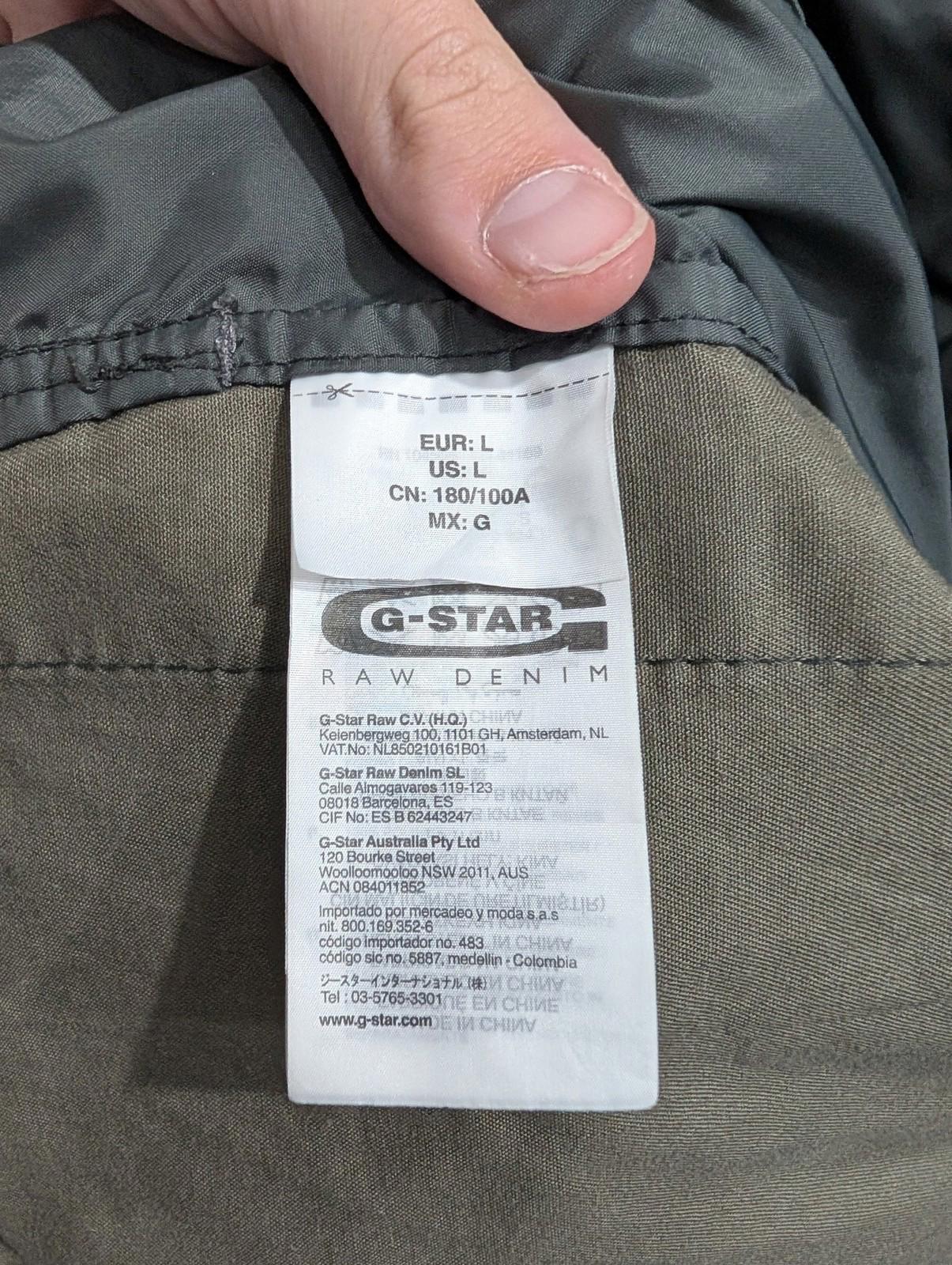 G-Star Raw Jacket Mens Large Military Style Khaki Green Casual Polyester