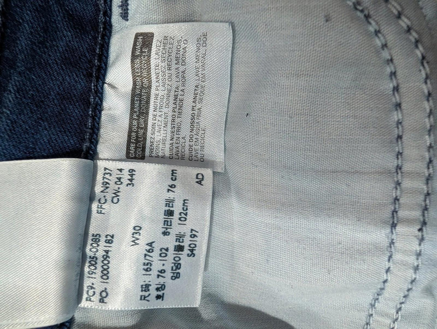 Levis Jeans Women Size W30 L32 Floral Print Navy Blue Y2K Denim Skinny Leggings