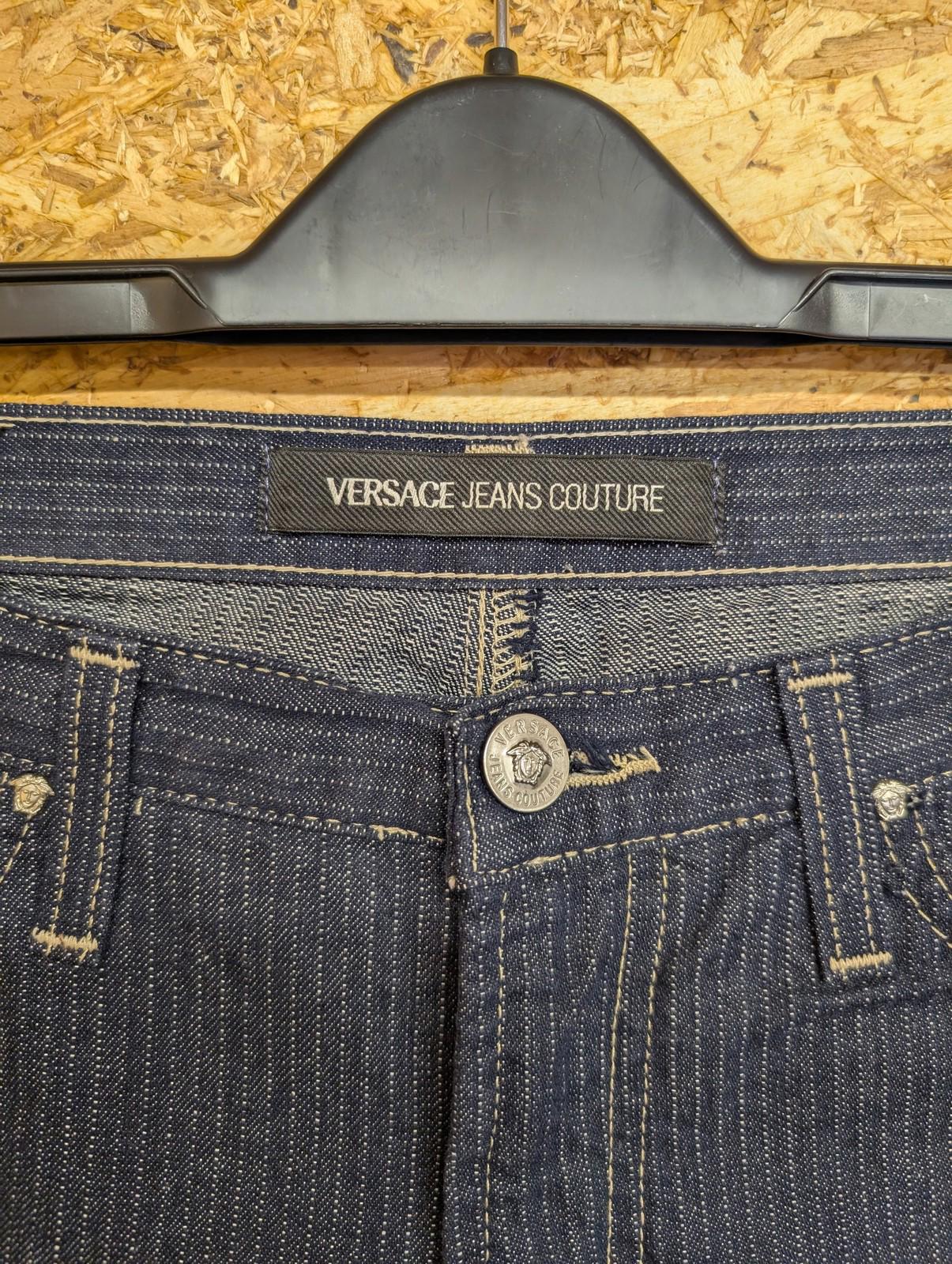 Versace Jeans Couture W28 L33 Women Regular Bootcut Denim Blue Striped Italy