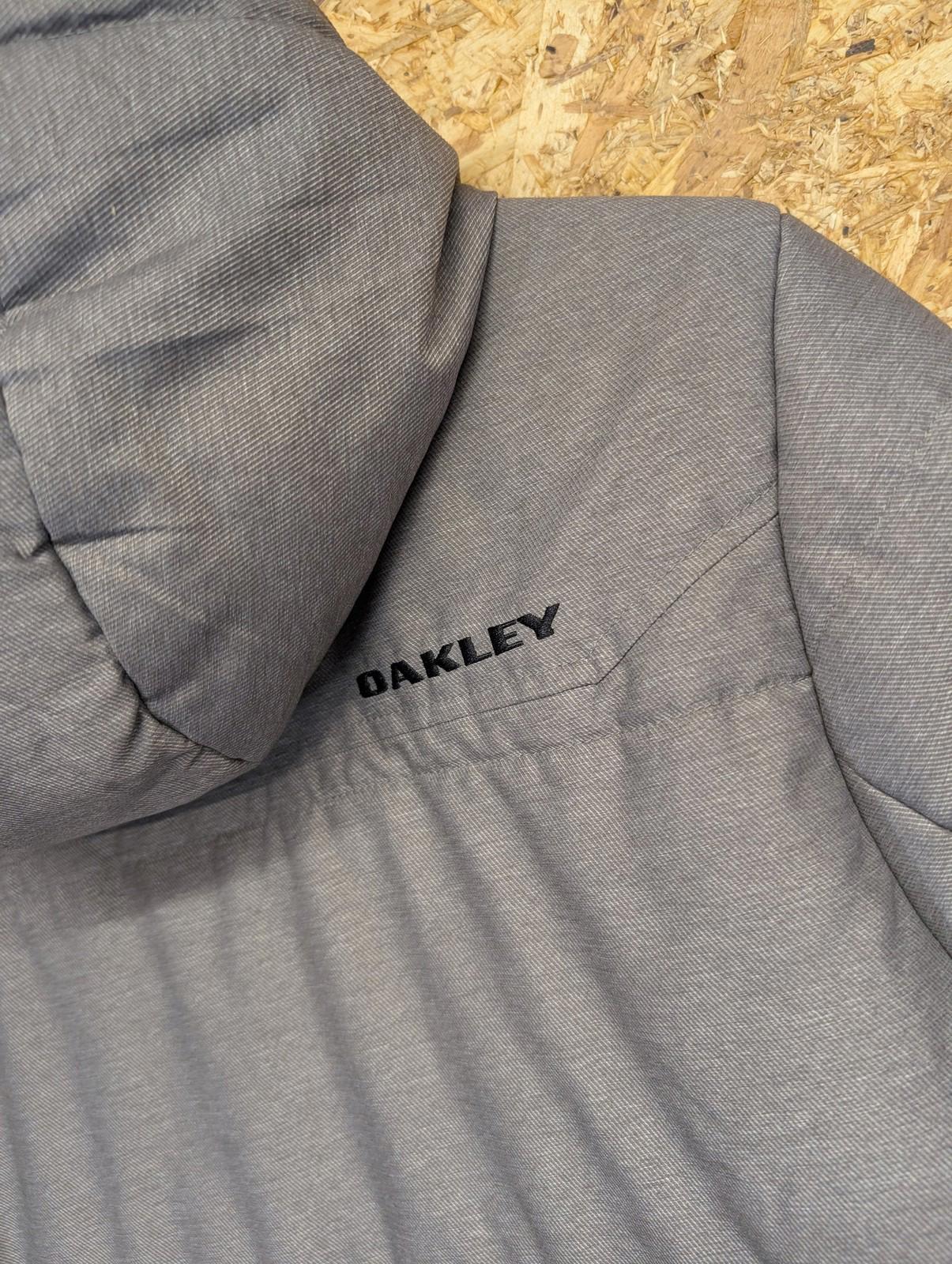 Oakley Grey Puffer Jacket Medium Men Mid-Length Parka Hooded Winter Coat