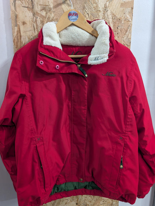 Musto Padded Jacket Womens Size 12 Signature Duck Down Feather Puffa Red Fleece