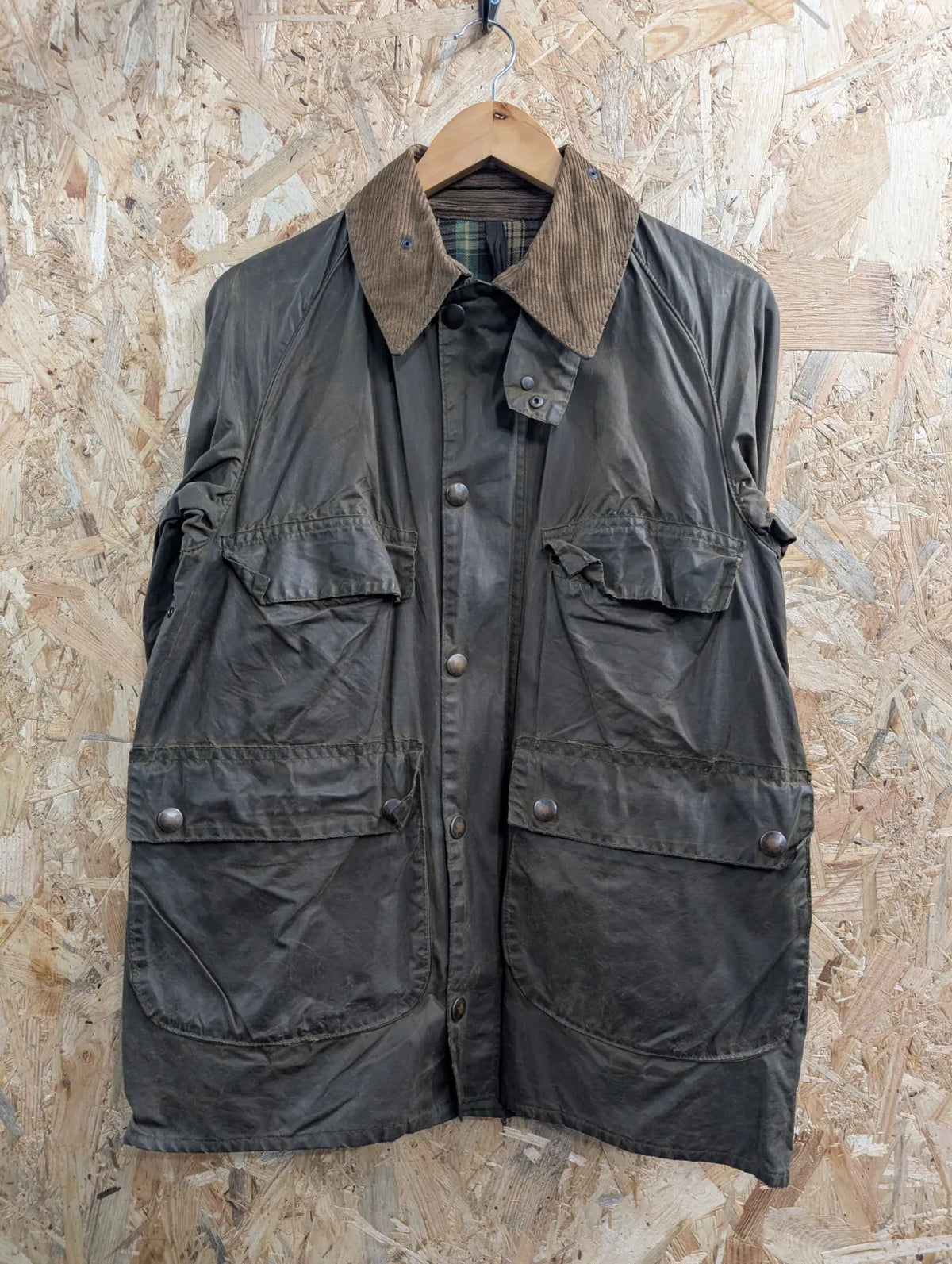 Vintage 80s Barbour Bedale Jacket Men Small C36 Green 2 Royal Crest Warrants YKK