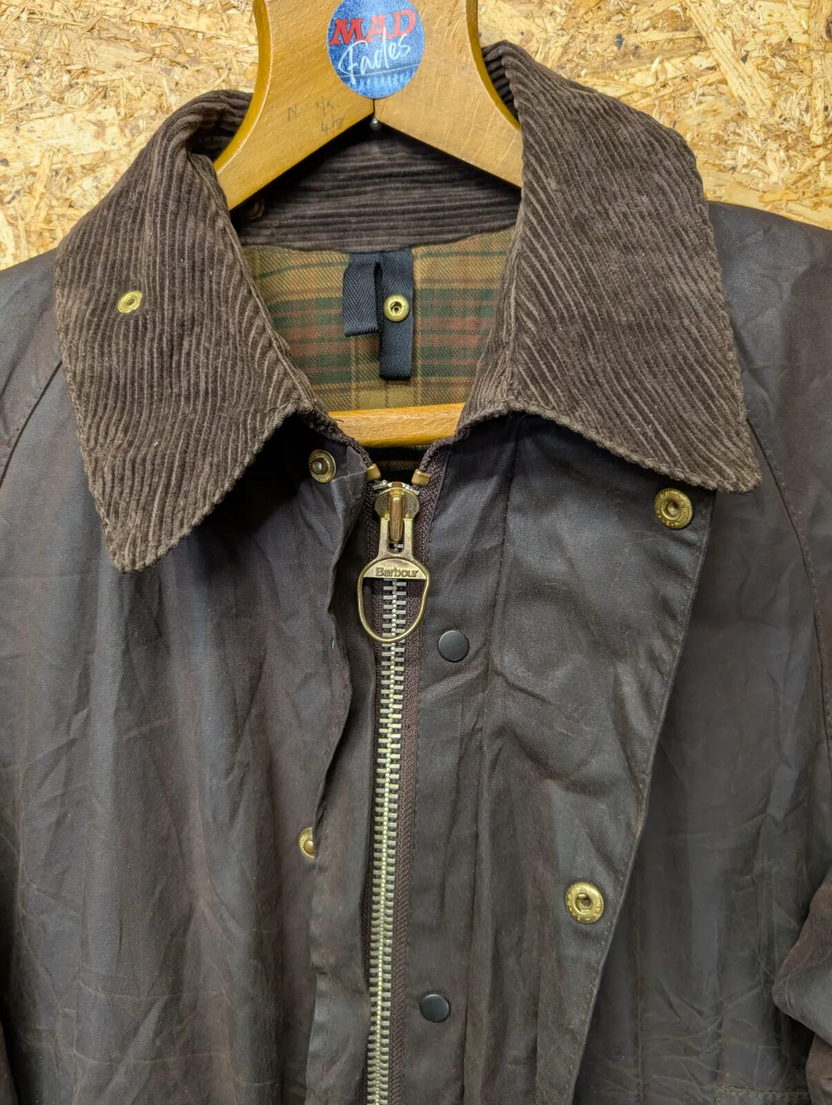 Vintage 1996 Barbour Gamefair Wax Jacket Mens Small C38 Rustic Brown A125 90s