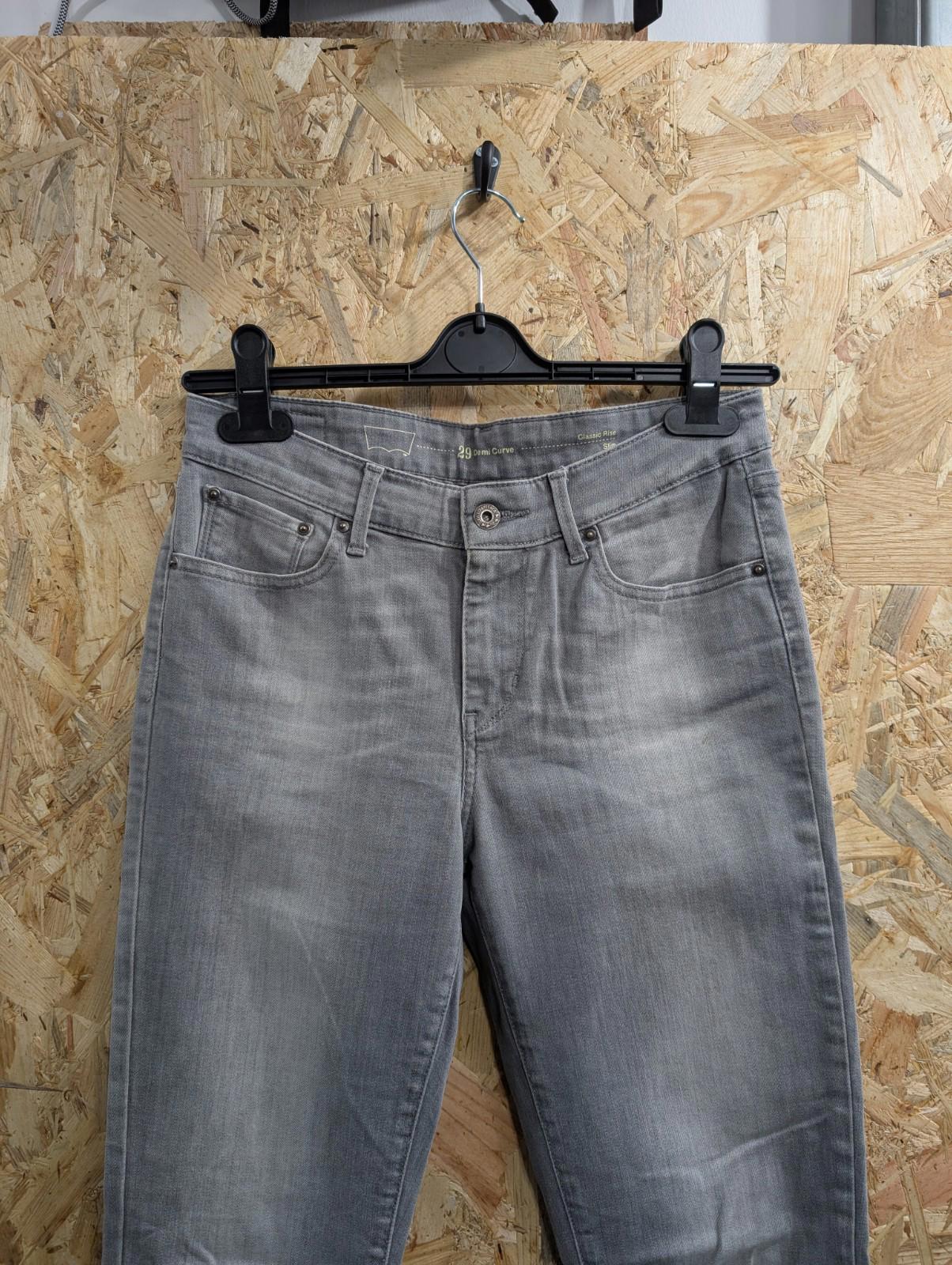 Levis Demi Curve Jeans Size 10 W29 L30 Women Grey Stretch Black Tab Zip Fly