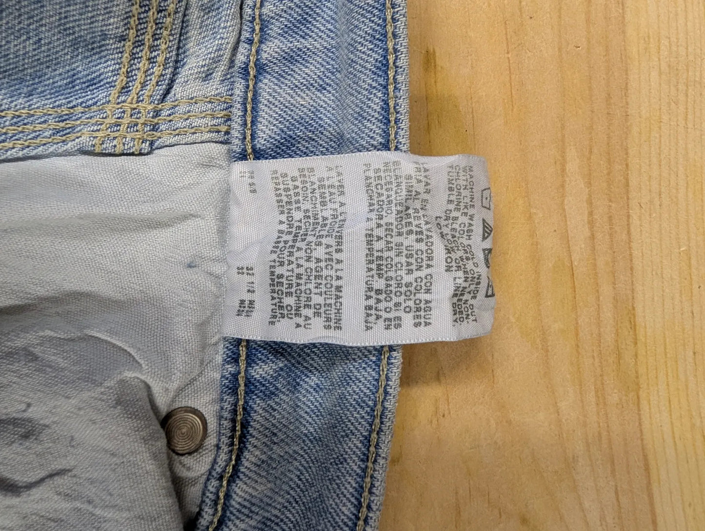 Vintage Lee Carpenter Jeans Men W32 L32 Light Blue Wash Denim Workwear Cargo 90s