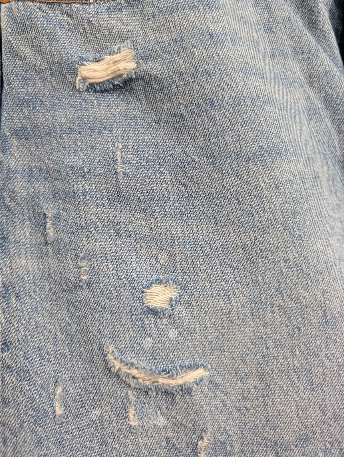 Levi Strauss Denim Mini Skirt Womens Size W30 Distressed Casual Short Blue