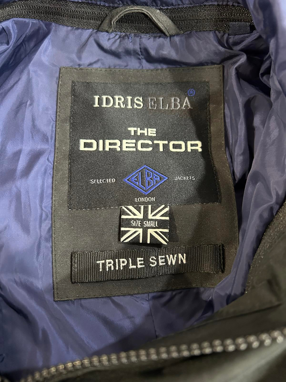Superdry x Idris Elba Mens Size Small The Director Wax Coat Lined Hooded Black