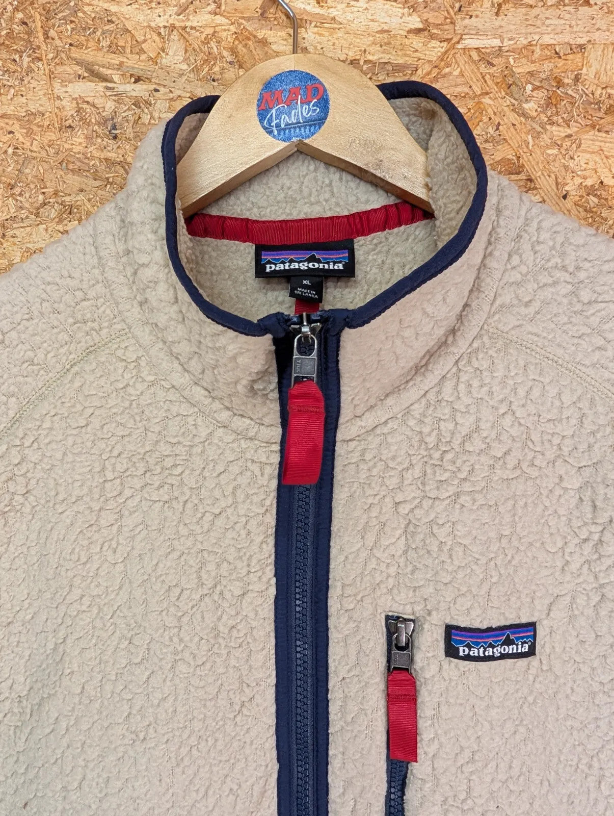 Patagonia Retro-X Fleece Vest Mens XL Oatmeal Gilet Full Zip Synchilla Vintage