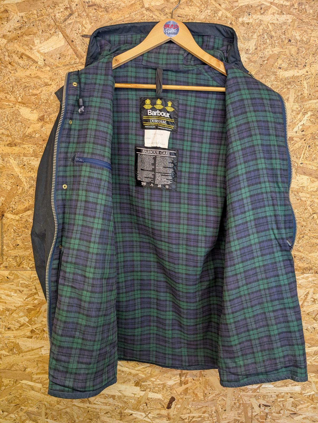 Barbour A6 Lined Durham C36 91cm Vintage Wax Jacket 90s Falklands Rare Hood