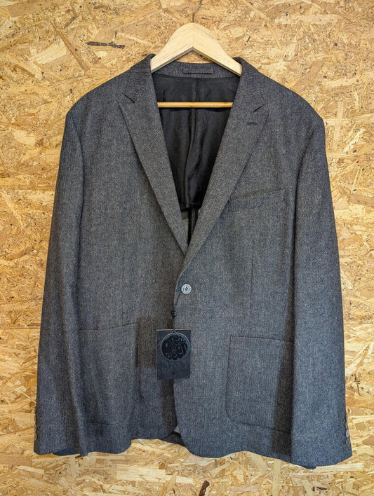 Pretty Green Chore Jacket Blazer Size XXL 46 Mens Charcoal 2-Button Black Label