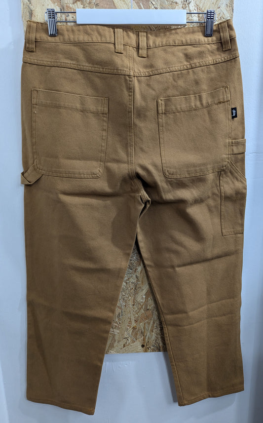 Stussy Carpenter Skate Pants Tan Duck Brown Canvas Chino Trousers Cargo Mens W34