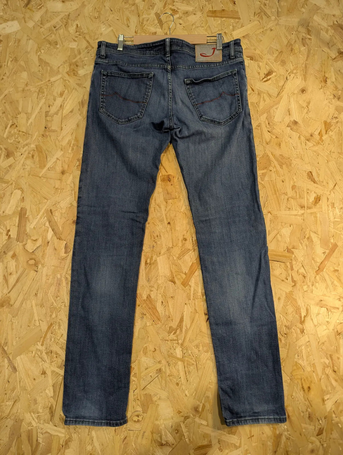 Jacob Cohen Jeans Mens W34 L34 Blue Wash Denim Straight Button Fly Handmade