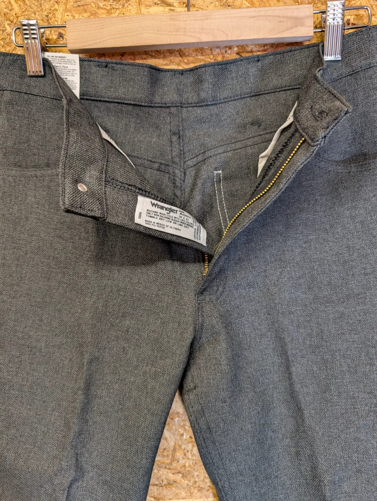 Vintage Wrangler Wrancher Bootcut Trousers W30 L32 Men Grey Stretch 82HK Zip NWT