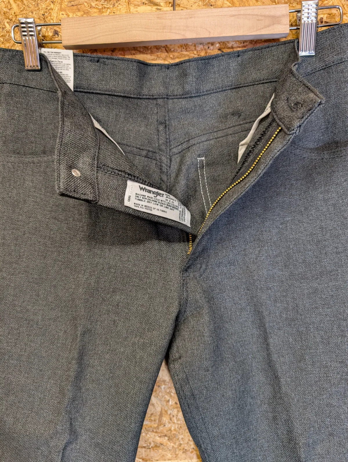 Vintage Wrangler Wrancher Bootcut Trousers W30 L32 Men Grey Stretch 82HK Zip NWT