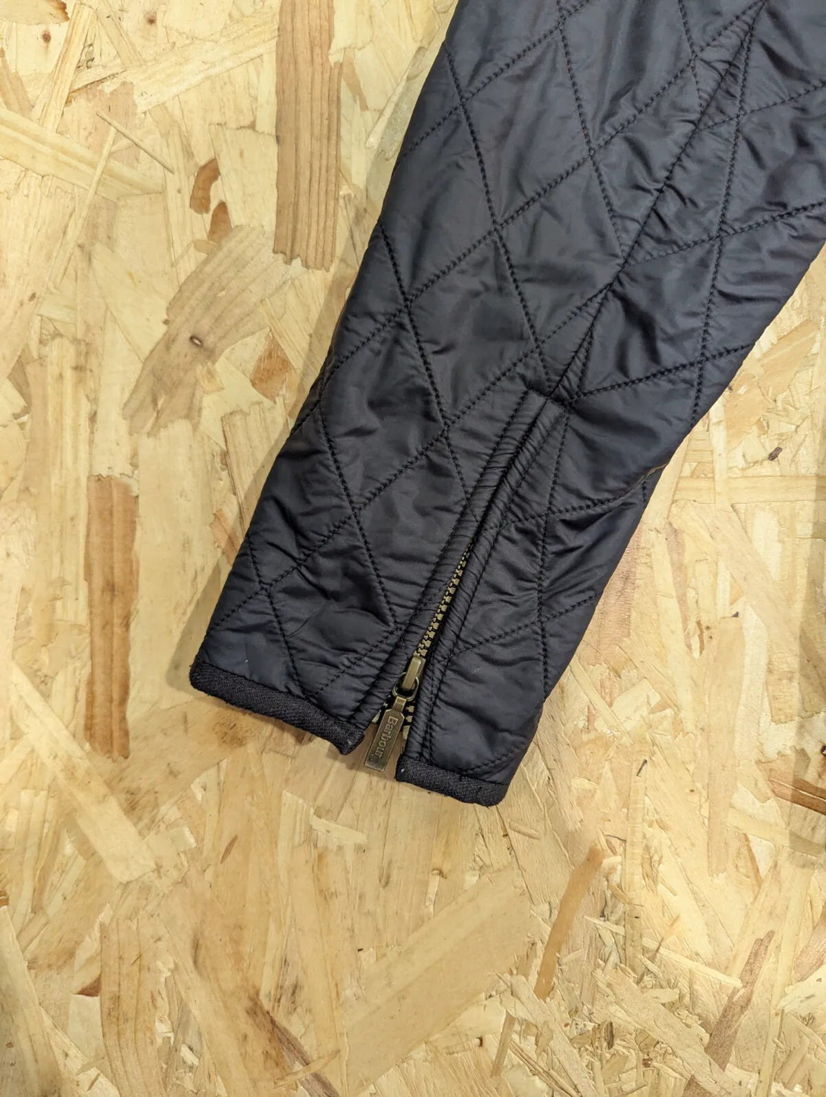Barbour International Quilted Jacket Womens UK16 Black Polar Insulated Fleece