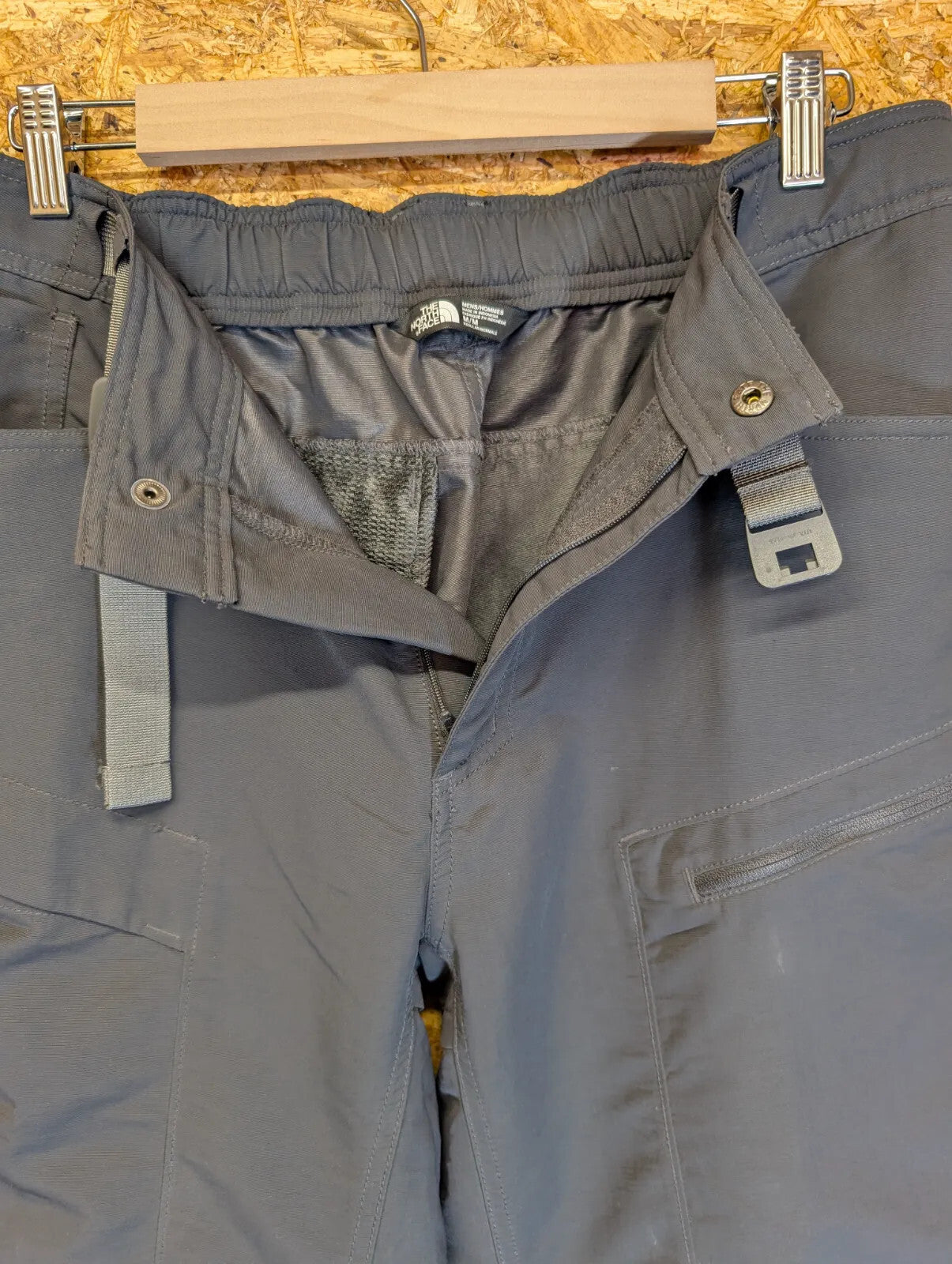 North Face Hiking Trousers Shorts Mens Medium W32 L32 Charcoal Grey Zip Off TNF