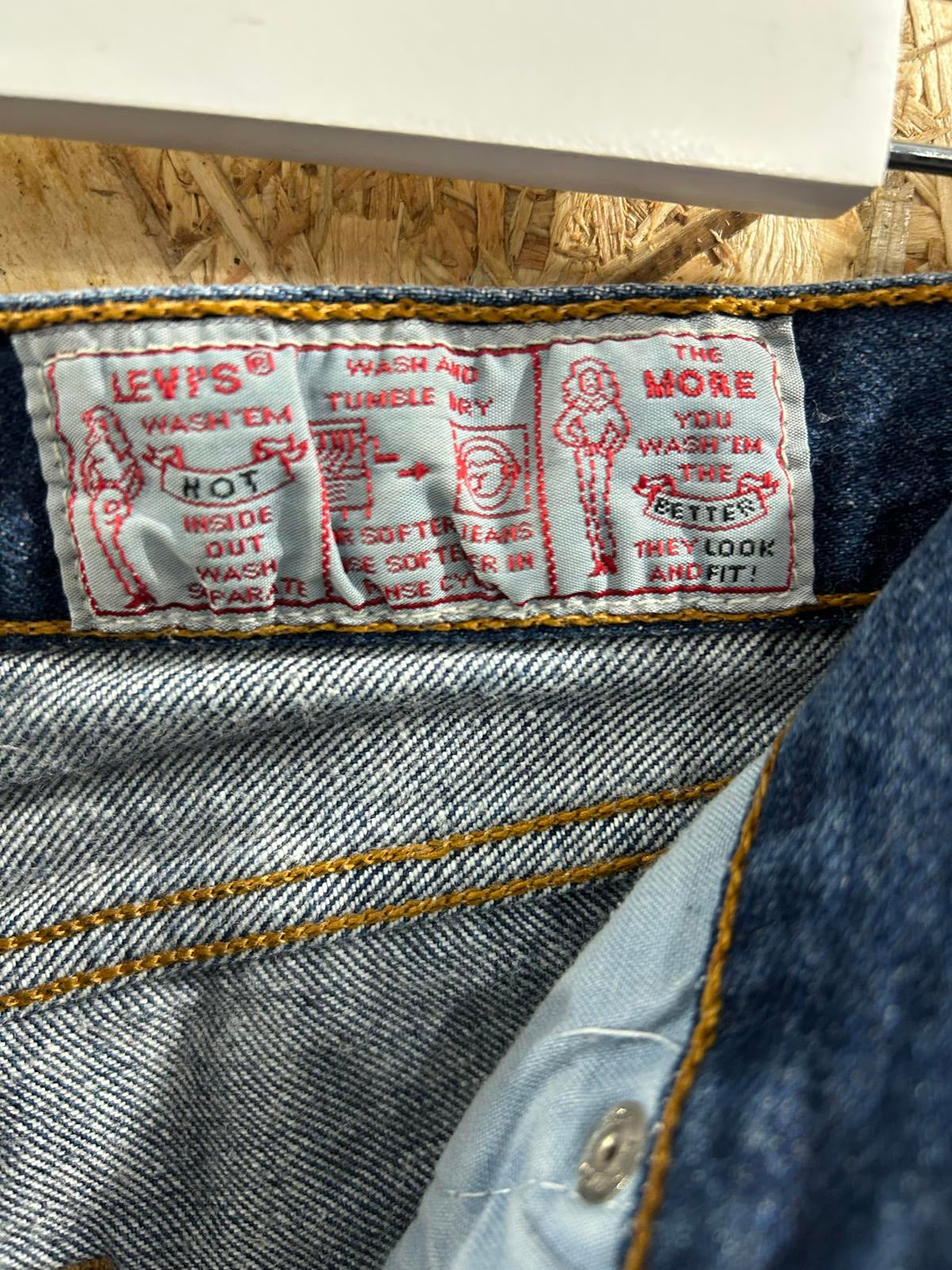 Vintage Levis 901 Jeans W30 L26 Women 90s Navy High Waist Straight Leg Boyfriend