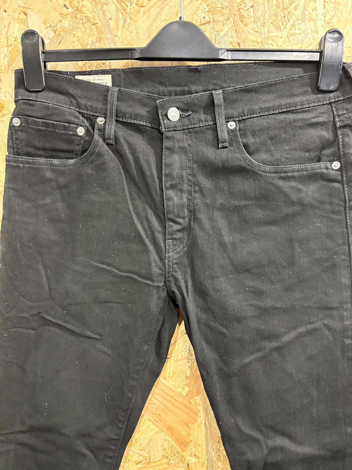 Levis 512 Slim Jeans W32 L30 Men Black Stretch Premium Big E Red Tab Zip Fly