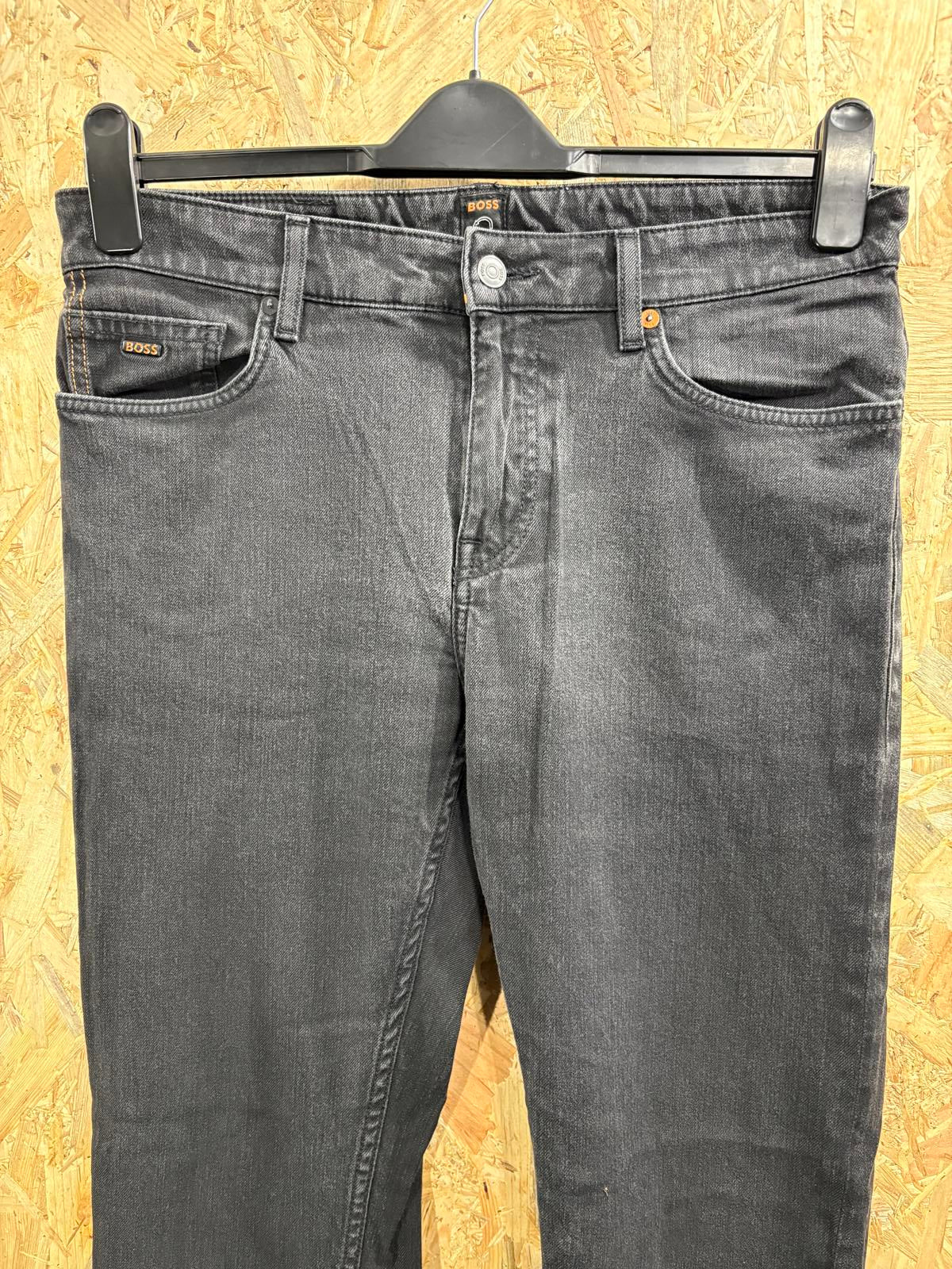 Hugo Boss Jeans W32 L32 Men Delaware Slim Fit Black Organic Cotton Denim