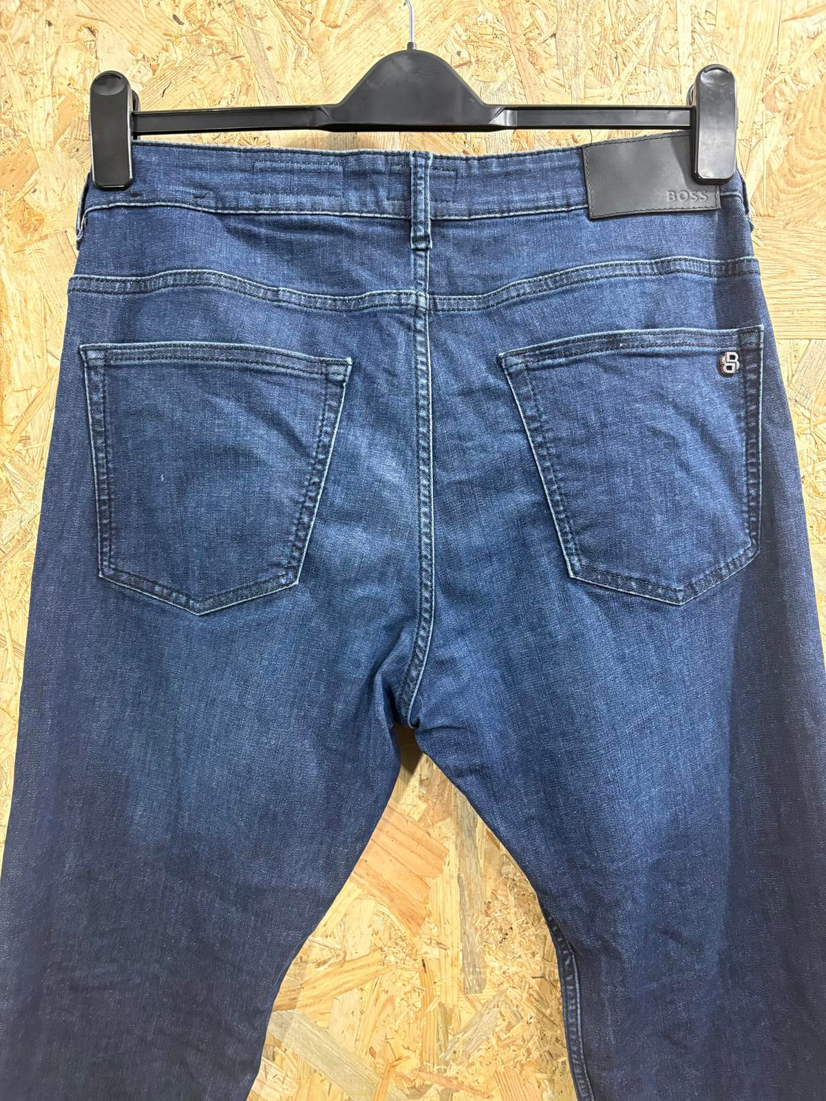 Hugo Boss Jeans W34 L34 Men Delaware Slim Navy Blue Comfort Soft Motion Denim