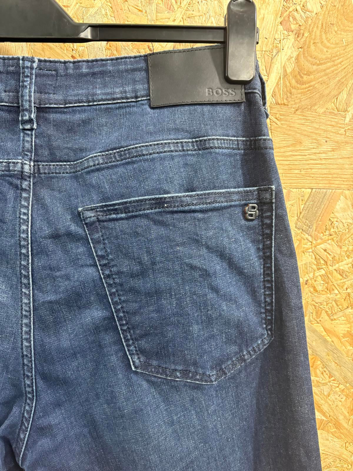 Hugo Boss Jeans W34 L34 Men Delaware Slim Navy Blue Comfort Soft Motion Denim