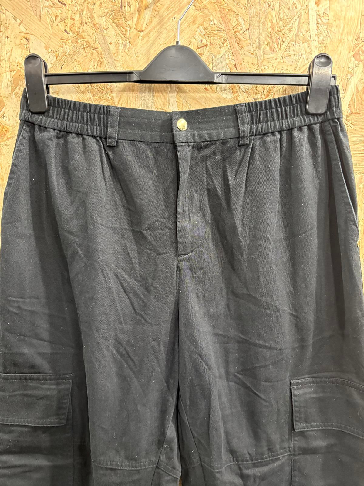 Barbour International Cargo Trousers Womens Size 14 W32 L29 Black Cuffed Joggers