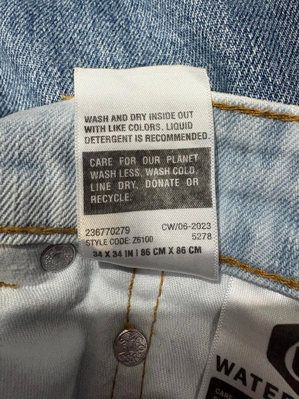 Levis Wide Baggy Jeans W34 L31 Men Relaxed Light Blue Stonewashed Denim Y2K
