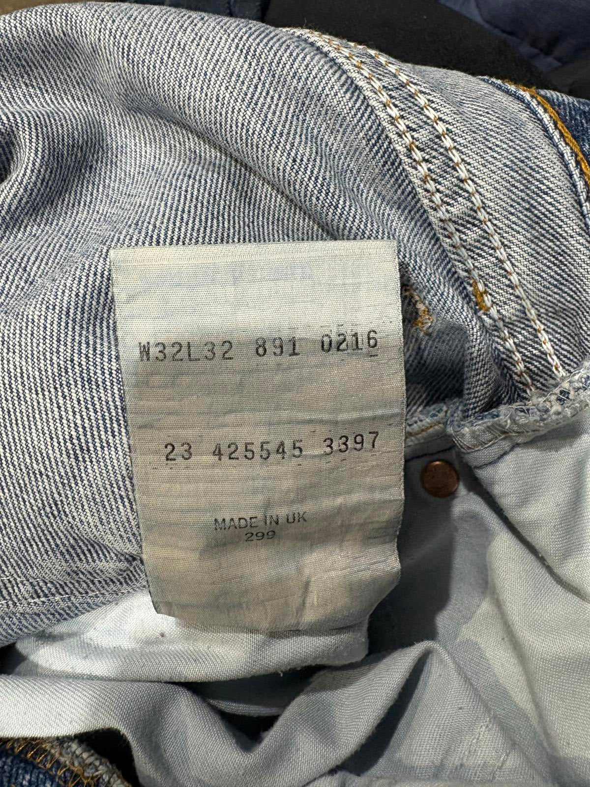 Levis 891 Jeans W32 L32 UK Made Orange Tab Vintage 90s Blue Denim Zip Fly