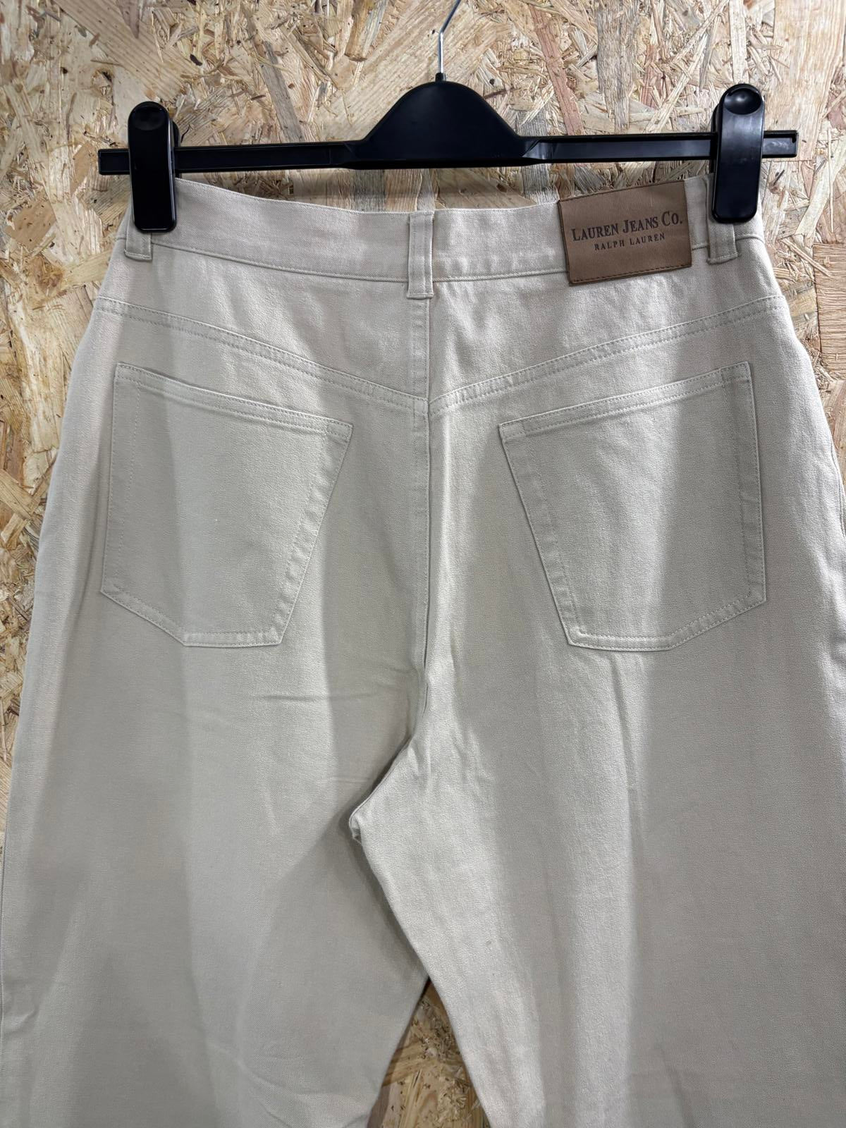 Ralph Lauren Jeans UK 12 W32 L32 Women Beige Tapered Fit Zip Fly Vintage Y2K