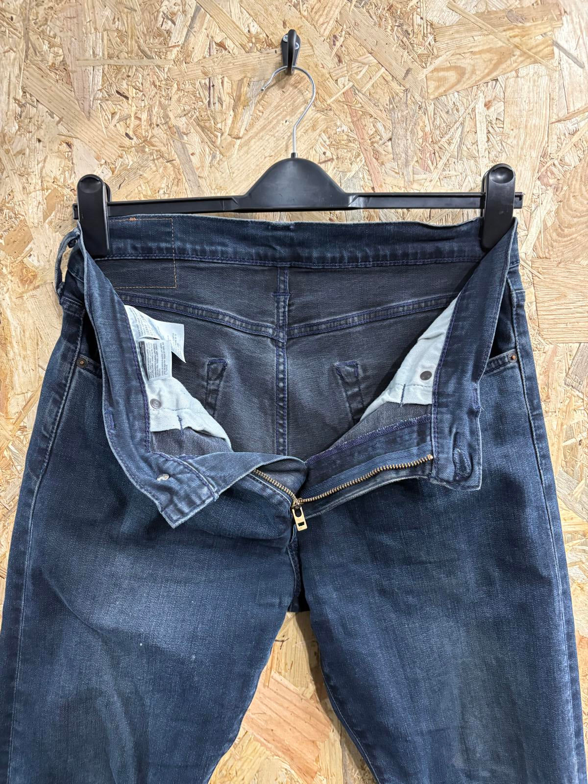 Levis 512 Slim Jeans W32 L32 Men Navy Blue Stretch Red Tab Zip Fly Indie Rock