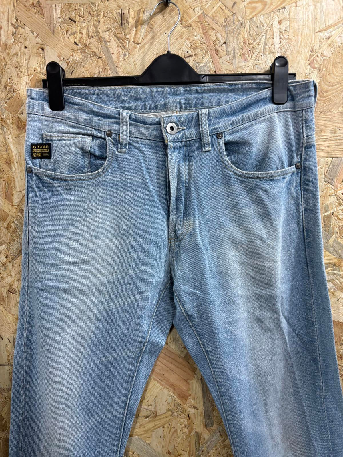 G-Star Raw Yield Slim Jeans W33 L32 Men Light Blue Straight Leg Button Fly