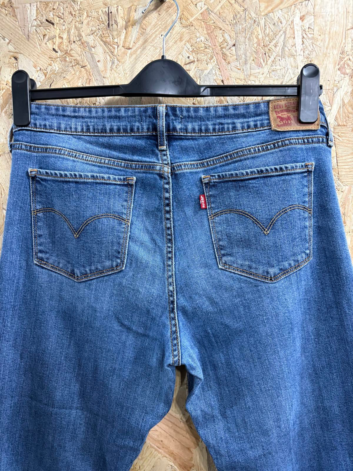 Levis 712 Slim Jeans W32 L32 Women Mid Blue Stretch Denim Red Tab Zip Fly