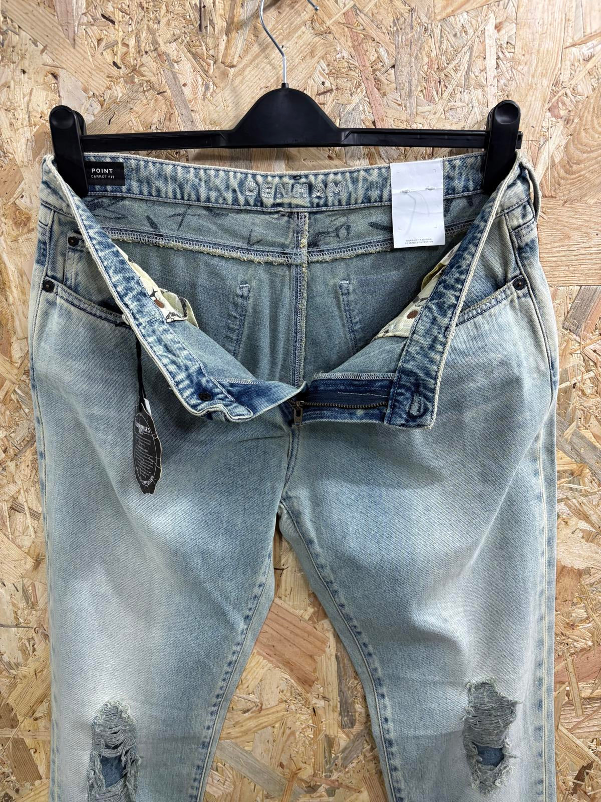 Denham Jeans W31 L34 Men Light Blue Stonewashed 14oz Point RB Soft Denim Zip Fly