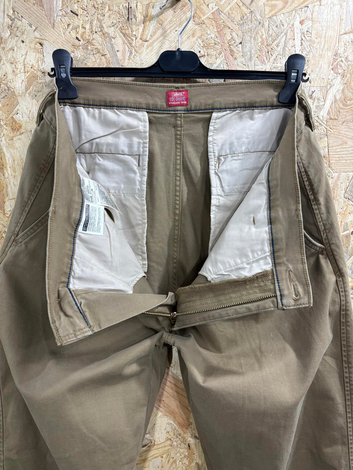 Levis XX Chino Trousers W36 L32 Brown Tan Pants Standard Taper Fit Zip Fly