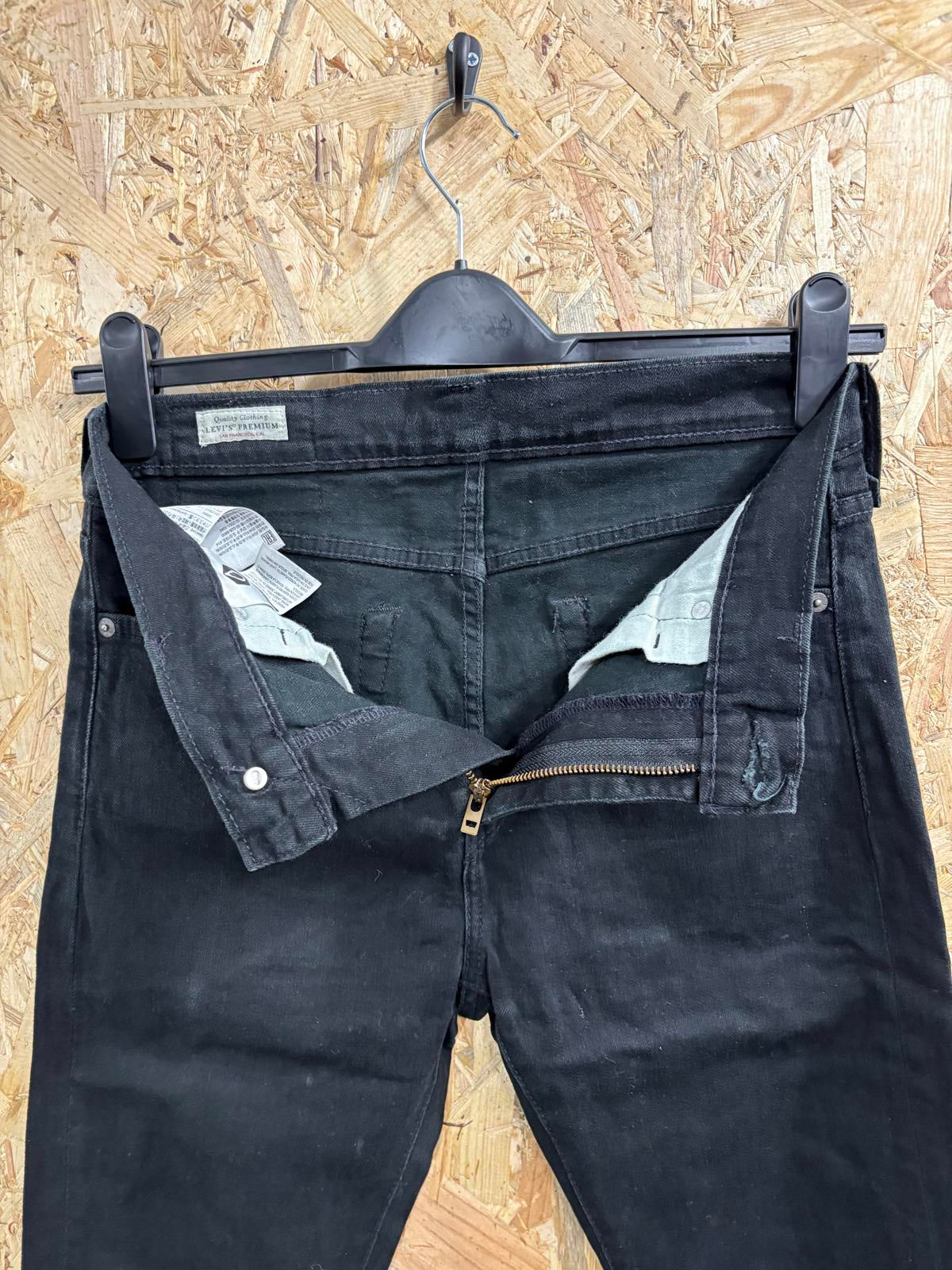 Levis 510 Skinny Jeans W30 L32 Men Black Slim Stretch Zip Fly Red Tab Emo Goth