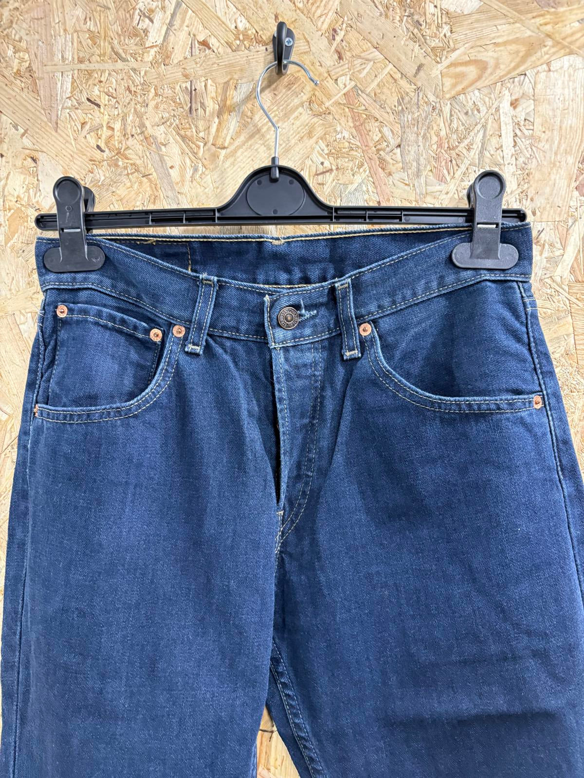 Levis 535 Bootcut Jeans W30 L30 Vintage Y2K Dark Blue Denim Zip Fly Red Tab