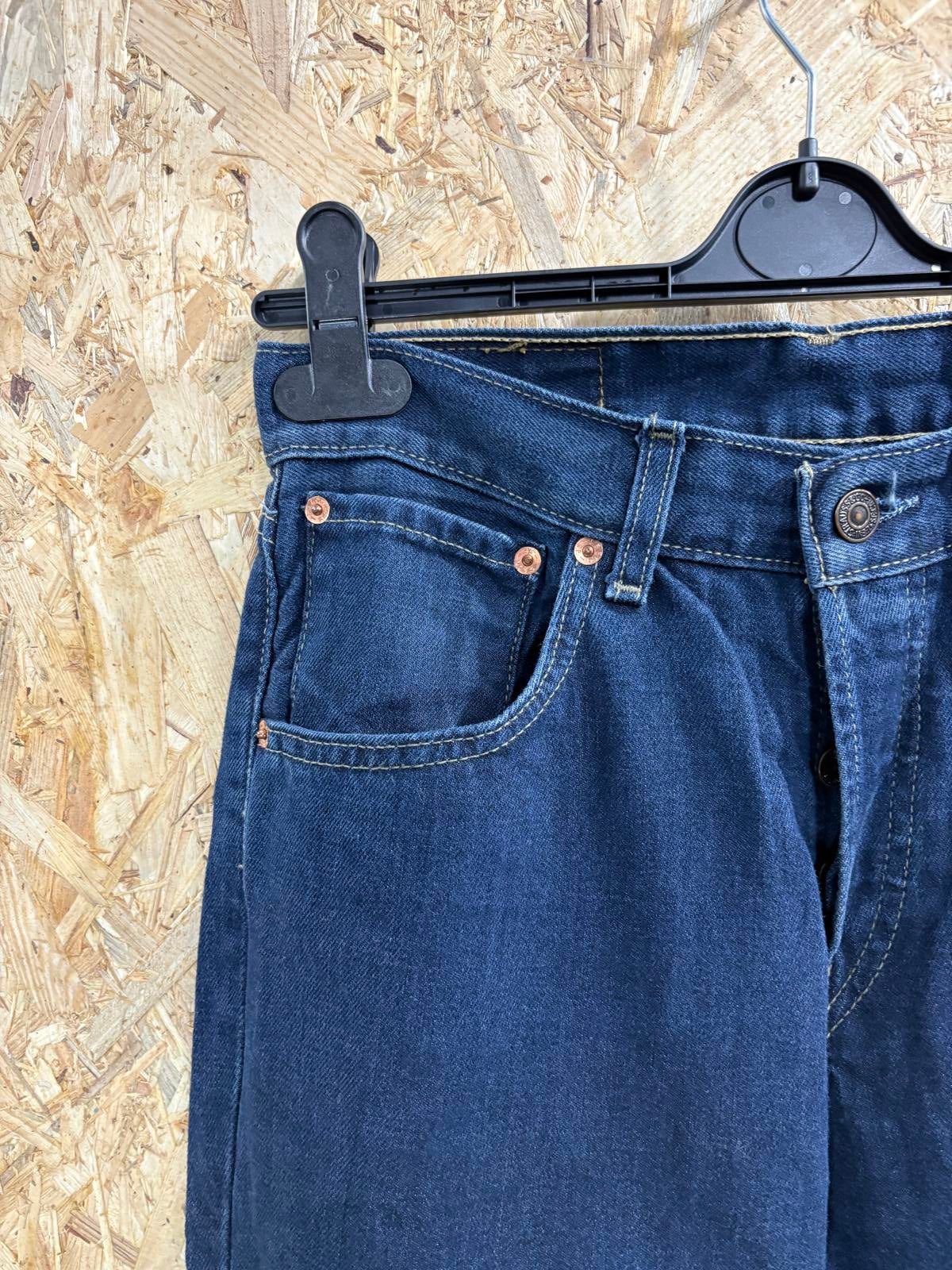 Levis 535 Bootcut Jeans W30 L30 Vintage Y2K Dark Blue Denim Zip Fly Red Tab