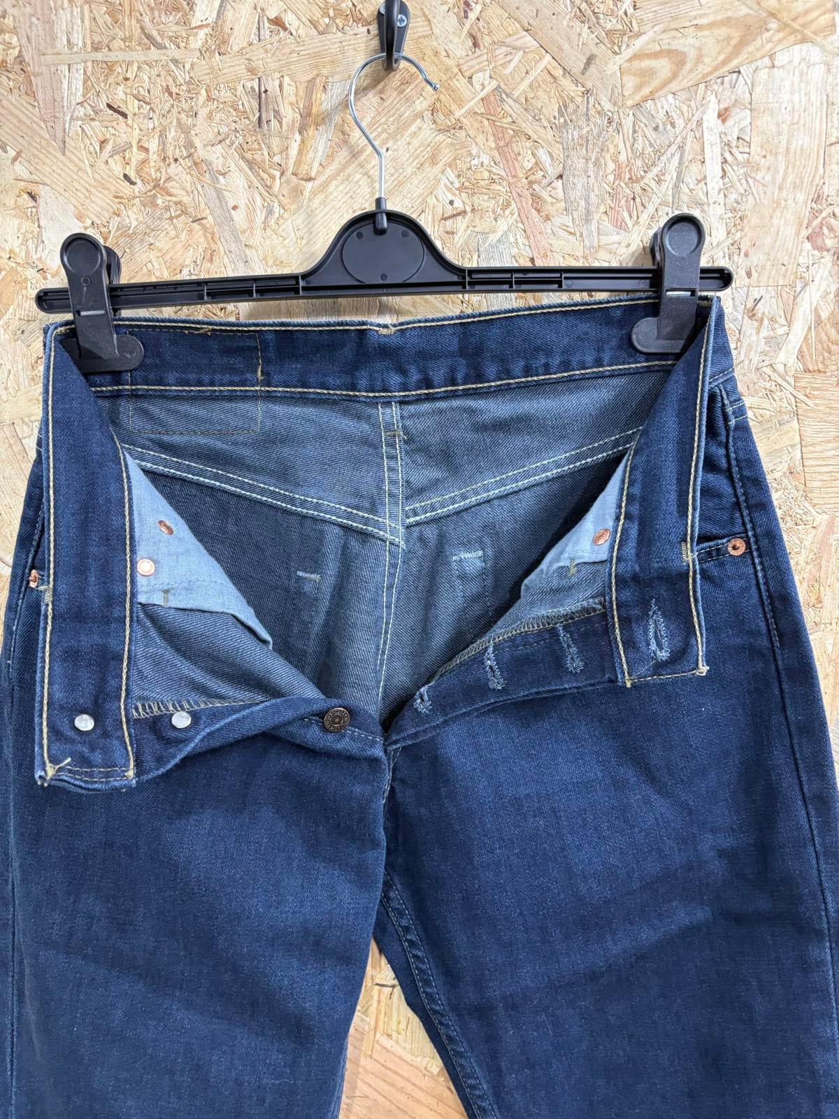 Levis 535 Bootcut Jeans W30 L30 Vintage Y2K Dark Blue Denim Zip Fly Red Tab