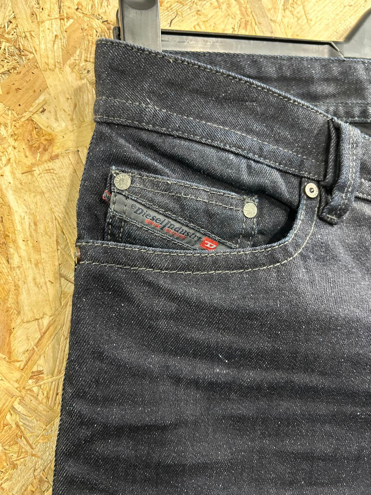 Diesel Thavar Jeans W31 L3 Men Slim Skinny Navy Blue Neppy Denim 0075z Zip Fly