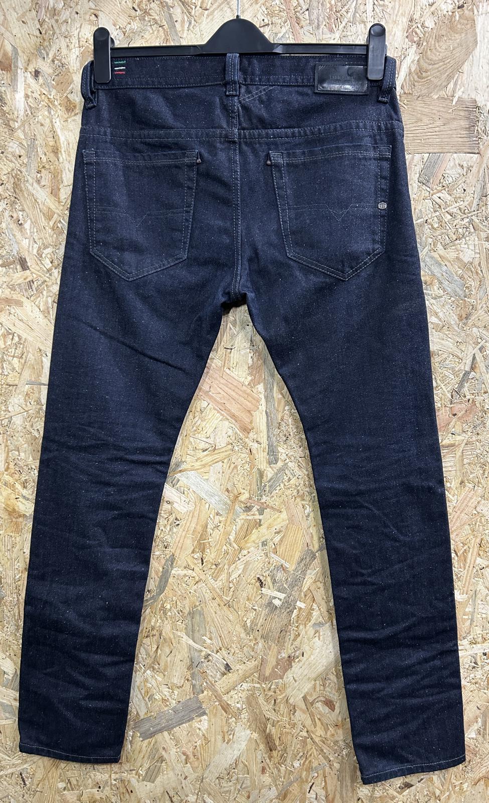 Diesel Thavar Jeans W31 L3 Men Slim Skinny Navy Blue Neppy Denim 0075z Zip Fly