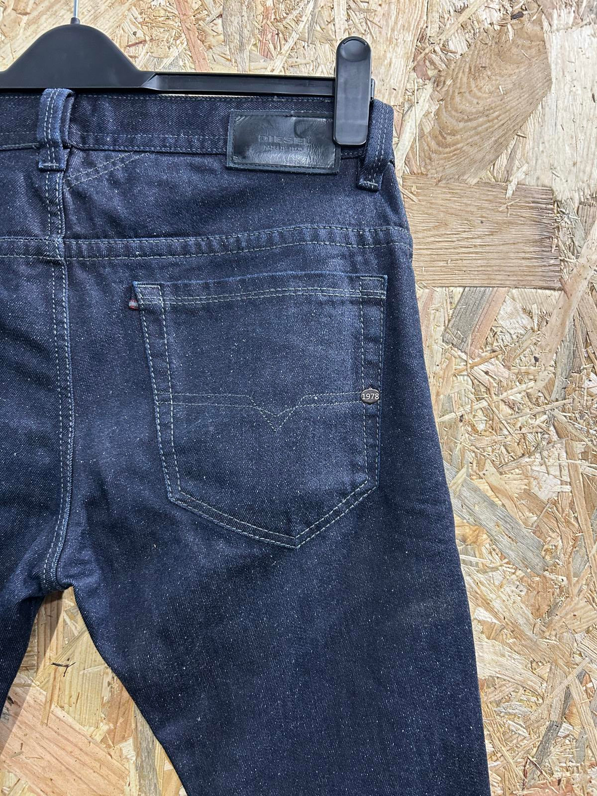 Diesel Thavar Jeans W31 L3 Men Slim Skinny Navy Blue Neppy Denim 0075z Zip Fly