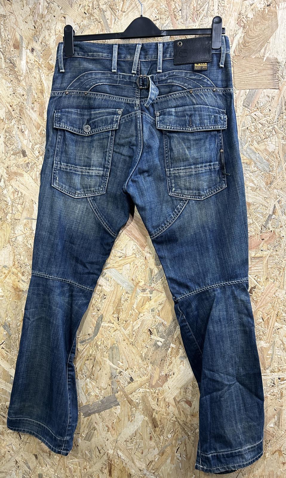 G-Star Elwood 3D Loose Jeans W32 L32 Men Buckle Back Cinch Blue Vintage Y2K