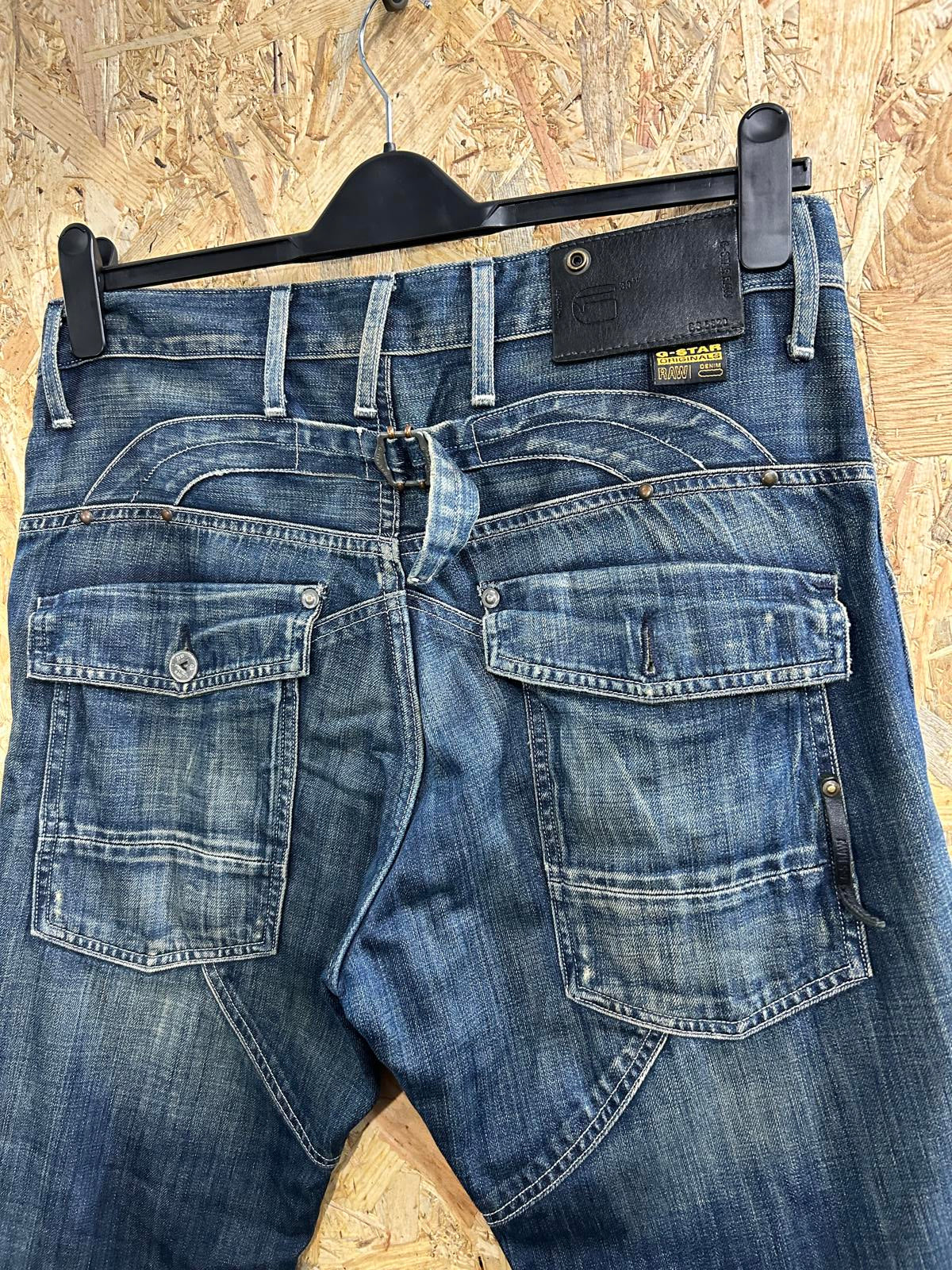 G-Star Elwood 3D Loose Jeans W32 L32 Men Buckle Back Cinch Blue Vintage Y2K