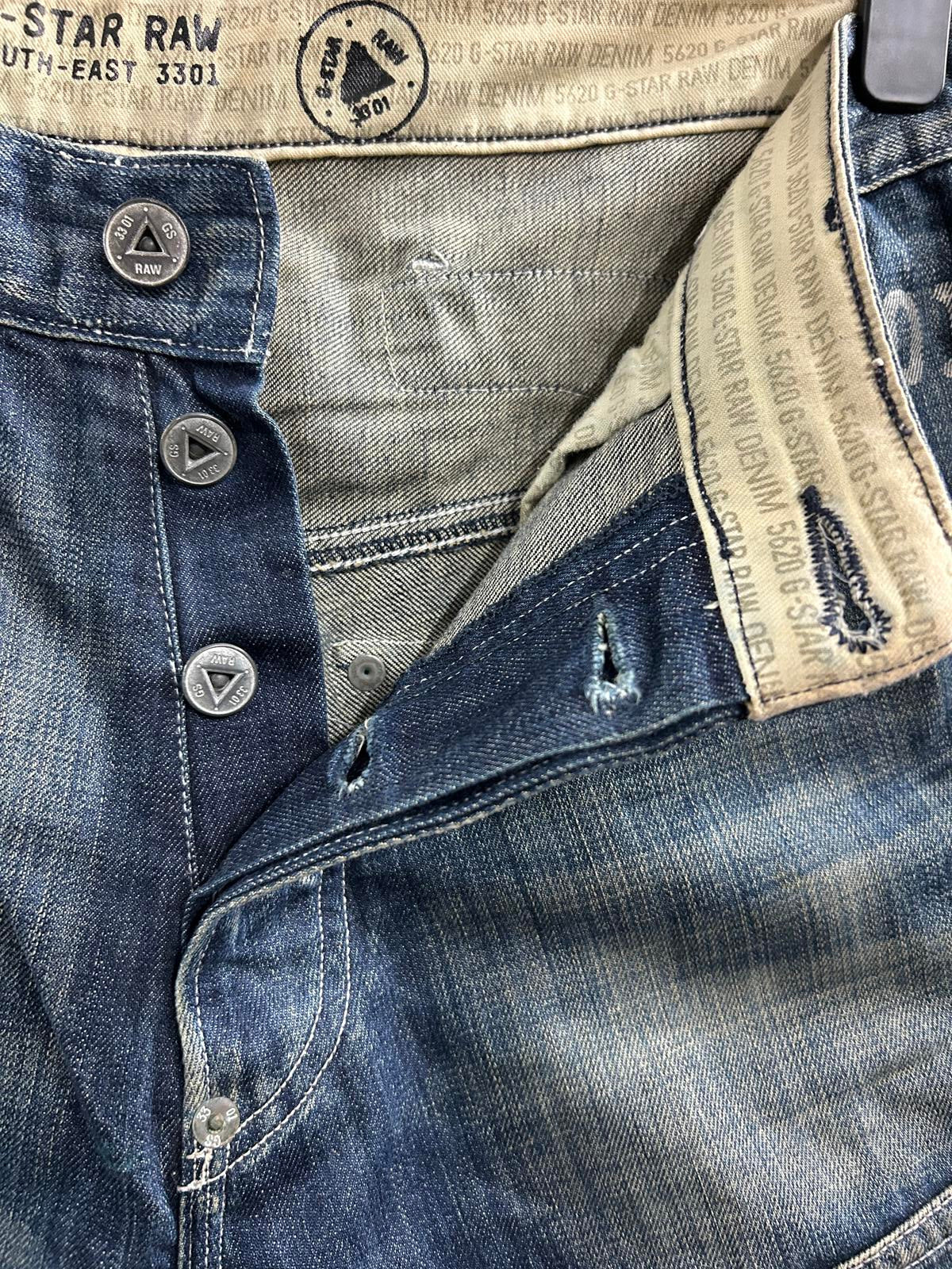 G-Star Elwood 3D Loose Jeans W32 L32 Men Buckle Back Cinch Blue Vintage Y2K