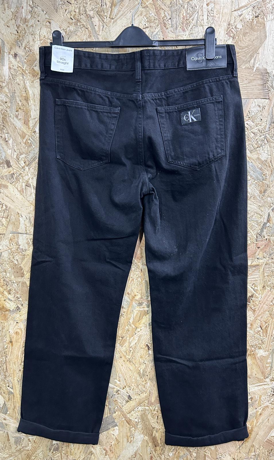 Calvin Klein Relaxed Fit Jeans W33 L32 Men Black 90s Straight Leg Denim Straight