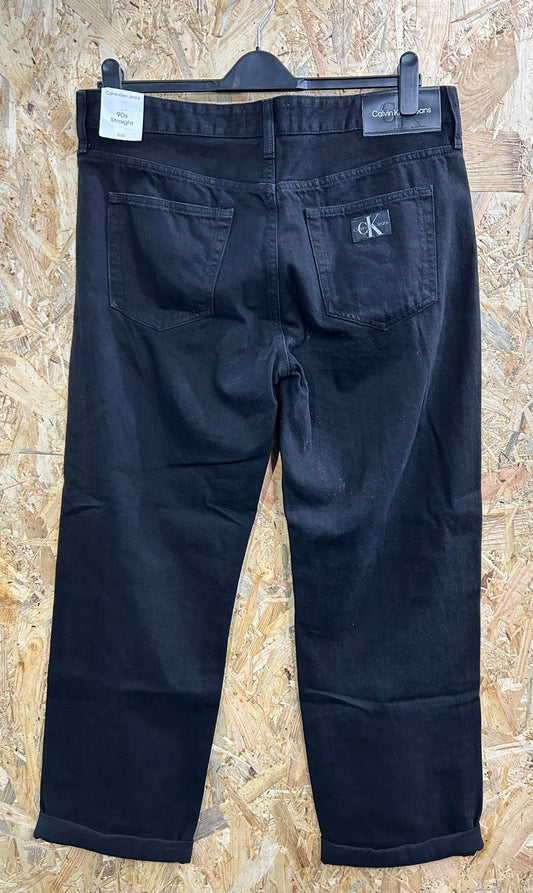 Calvin Klein Relaxed Fit Jeans W33 L32 Men Black 90s Straight Leg Denim Straight