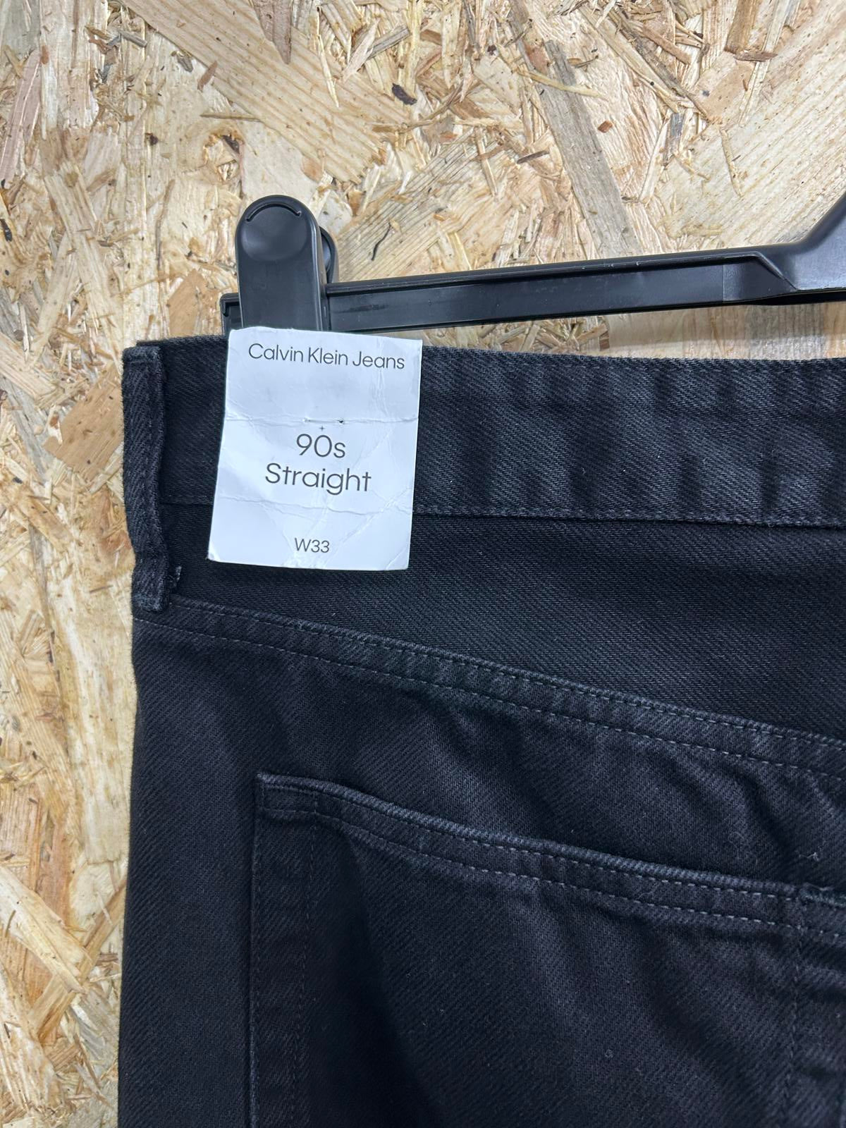 Calvin Klein Relaxed Fit Jeans W33 L32 Men Black 90s Straight Leg Denim Straight